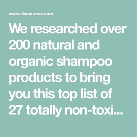 27 Best Organic Non Toxic Shampoos That Were Obsessed With Natural Organic Shampoo Organic