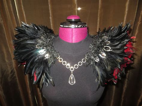 Black Feather Collar Wings Ready To Ship Limited Edition Etsy Black