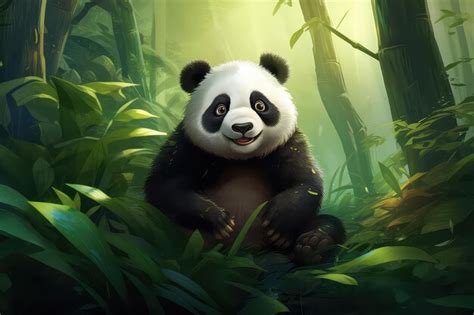 Premium Photo | Portrait of giant panda in bamboo forest