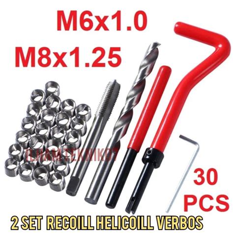 Jual Satu Set Recoill Helicoill Verbos Isi Recoill M6 Recoill Set M8