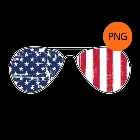 American Flag Sunglasses Aviator Rim PNG And SVG File Patriotic 4th Of