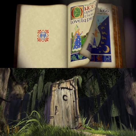 In the first scene of “Shrek” (2001), Shrek is reading crucial story details to the audience ...