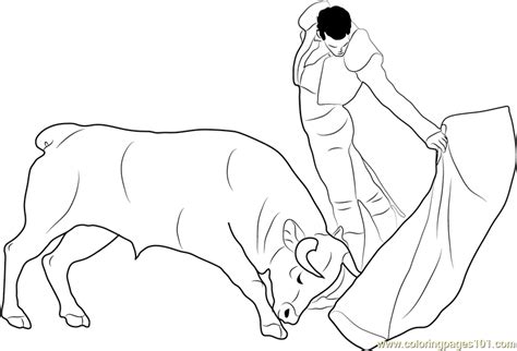 Dibujo De Un Torero En Una Corrida De Toros Para Colorear Colorear