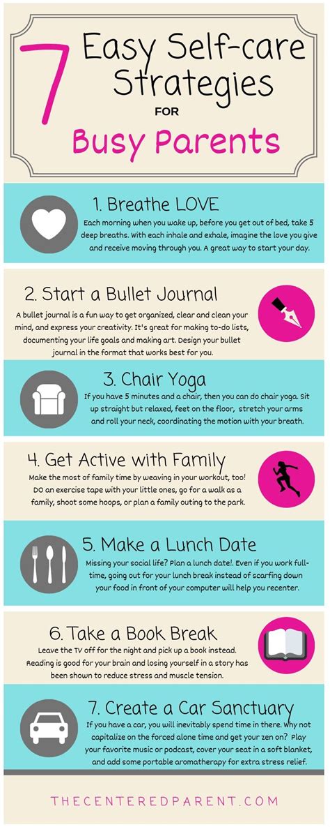 Easy Self Care Strategies For Busy Parents Infographic Busy