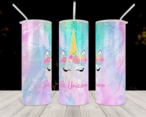 Unicorn Skinny Tumbler Sublimation Design 20 Oz Unicorn For Etsy