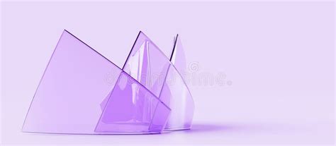 Glass Triangle Plates Curved Panels With Holographic Gradient Texture 3d Render Abstract