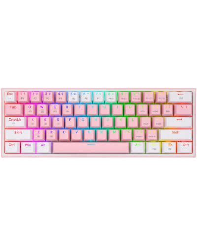 Механична клавиатура Redragon - Fizz Pro, безжична, Red, RGB, розова ...
