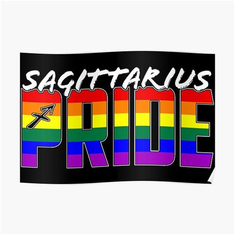 Lgbt Sagittarius Pride Flag Zodiac Sign Poster By Valador Redbubble