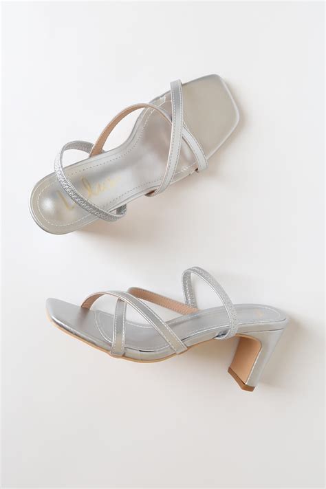 Silver Metallic Heels Strappy High Heels High Heel Sandals Lulus