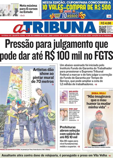 Capa A Tribuna Sexta 9 De Julho De 2021