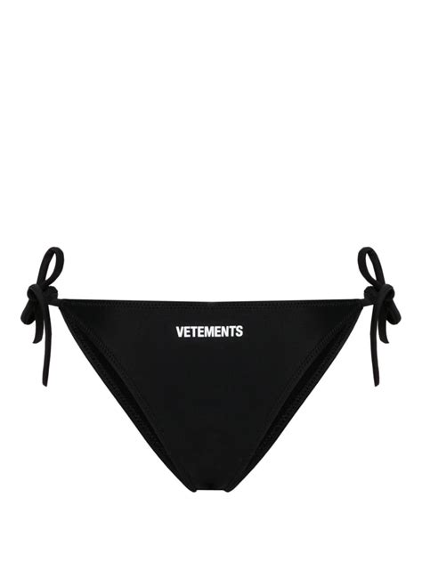 VETEMENTS Bikini Bottom Con Moño y Logo Estampado Negro FARFETCH MX