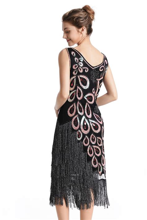 1920s Great Gatsby Charleston Party Costume Sequin Tassel Flapper Dress