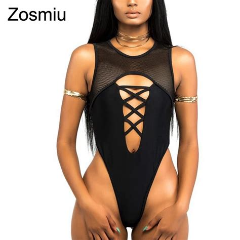 Zosmiu 2018 Sexy Hollow Patchwork Swim One Piece Suit Backless Zipper