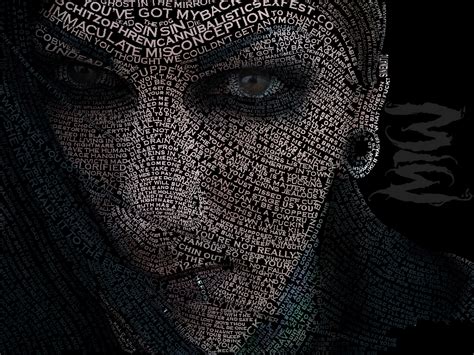 Typographic Portrait Of Chris Motionless By The Metal Head On Deviantart