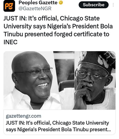 Csu Deposition Registra Says Diploma Tinubu Submitted To Inec Is