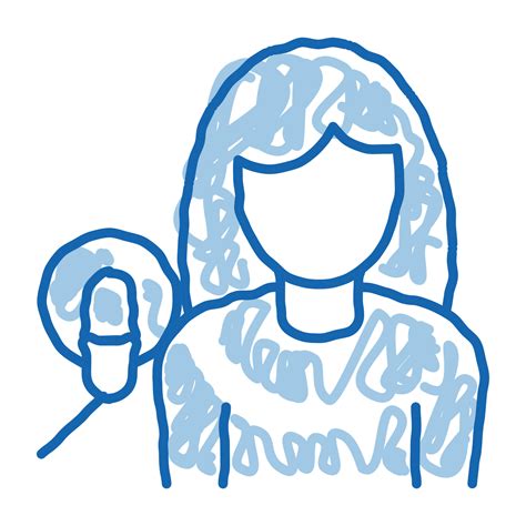 Woman With Microphone Doodle Icon Hand Drawn Illustration 19478475