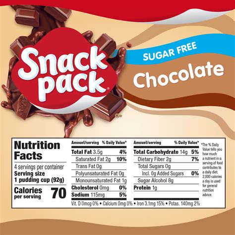 Snack Pack Sugar Free Pudding Nutrition Information Blog Dandk