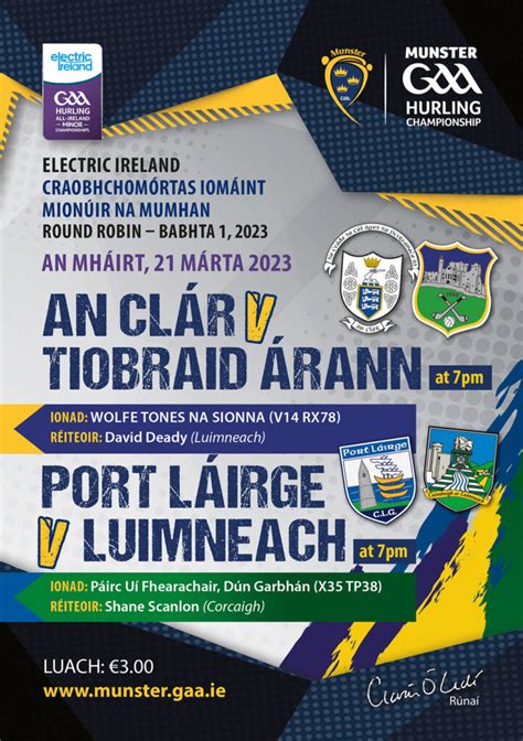 2023 Electric Ireland Munster GAA Hurling Minor Championship Round 1 ...