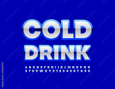 Vector creative logo Cold Drink. Glossy Font. Modern bright Alphabet ...