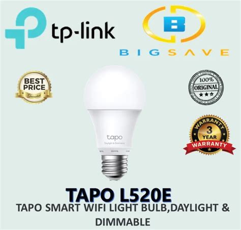 TP LINK TAPO L520E SMART WIFI LIGHT BULB DAYLIGHT DIMMABLE Lazada