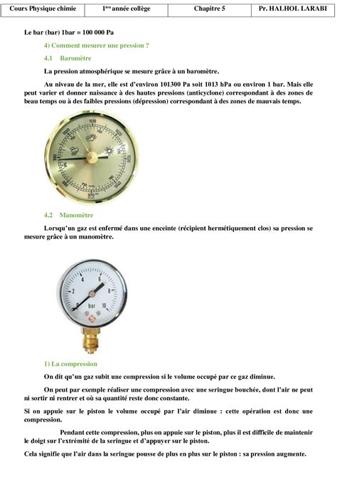 La pression et la pression atmosphérique Cours 1 AlloSchool