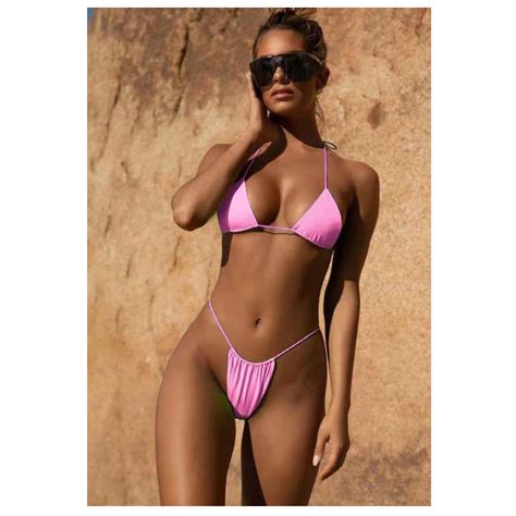 Custom Bikini Private Label Swimsuit Shiny Fabric Bathing Suits Sexy Solid Bikinis Woman