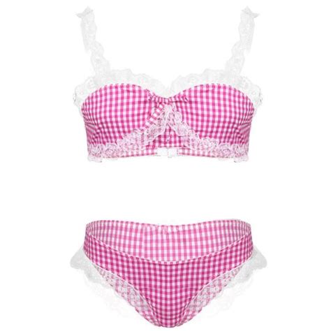 Yoojia Homme Sissy Ensemble Lingerie Soutien Gorge String Culotte Sous V Tements Maillots De