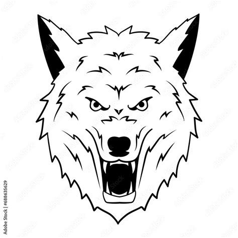 Wolf Head Logo Wildlife Face Icon Heraldry And Royal Symbol Vector