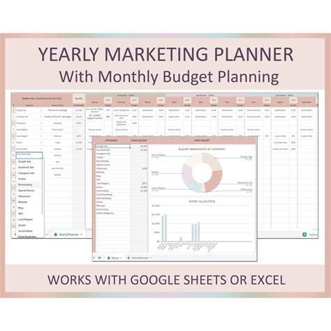 Marketing Planner, Marketing Calendar, Marketing Budget, Content Social ...