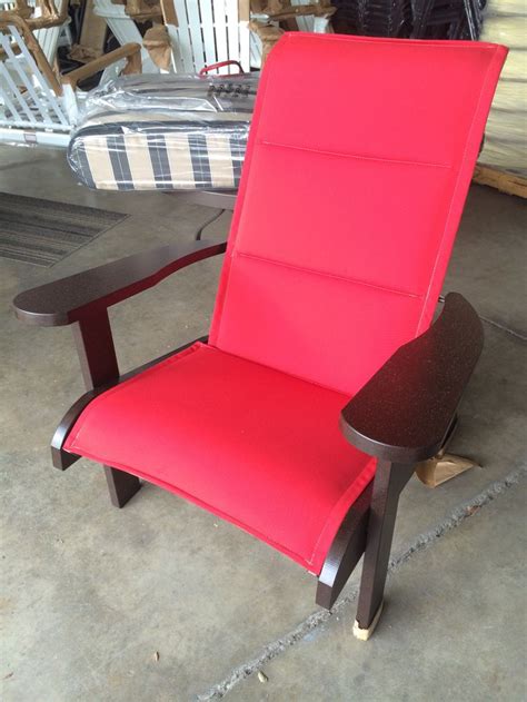 Marine Grade Polymer Reclining Adirondack Shown In Padded Sling With