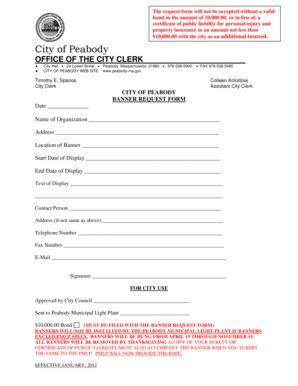 Fillable Online Peabody Ma The Request Form Will Not Be Accepted