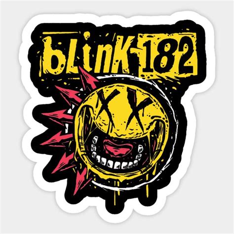 Blink 182 Punk Smiley Sticker in 2024 | Blink 182, Band stickers, Car ...