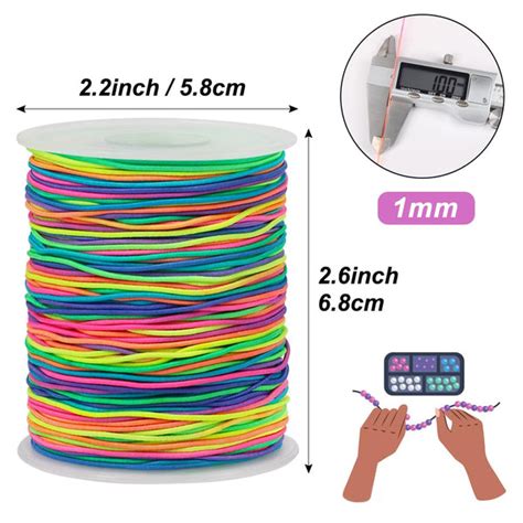 1 X Brand New 1mm Elastic String 328 Feet Colorful Stretch Cord For Beading Bracelets