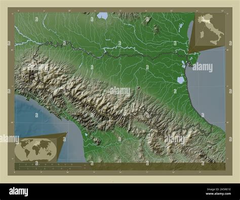 Emilia Romagna Region Of Italy Elevation Map Colored In Wiki Style