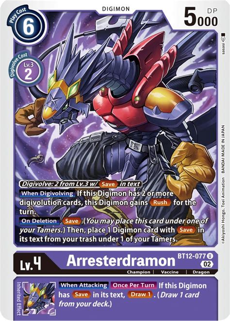 Arresterdramon Across Time Digimon Card Game