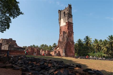 Ruins Of St Augustine Tower In Old Goa Editorial Image Image Of Fire