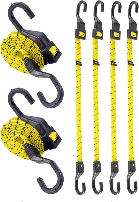 Lucky Straps Inch Flat Adjustable Bungee Cords With Hooks X