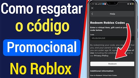 Como Inserir O C Digo Promocional Em Um Dispositivo M Vel No Roblox