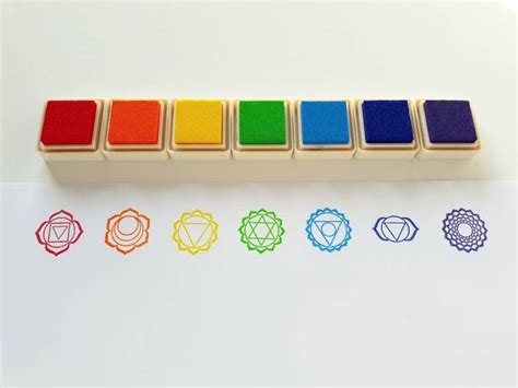 Seven Chakras Stamps Set Version 4 Chakras Rubber Stamps Etsy Canada