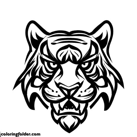 Tiger Face Coloring Pages With Downloadable PDF - Coloringfolder.com