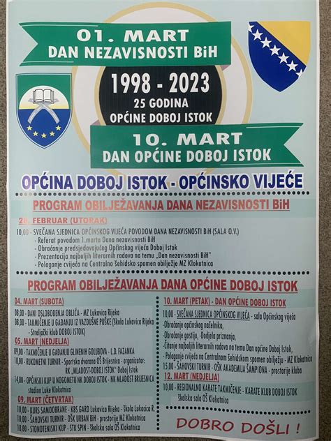 Program Obilje Avanja Marta Dana Nezavisnosti Bosne I Hercegovine I