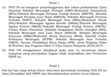 Pos Penyelenggaraan Un Ujian Nasional Tahun Ajaran Smp Mts