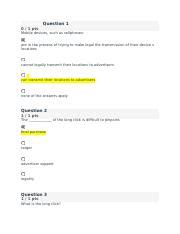 Test 3 Docx IncorrectQuestion 1 0 1 Pts Mobile Devices Such As