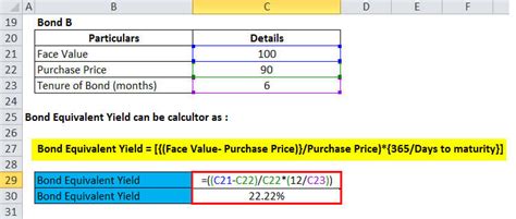 Bond Equivalent Yield Formula Calculator Excel Template