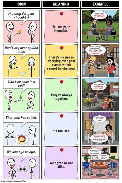 Idiom Meaning And Examples In English Storyboard