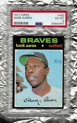 Topps Psa Ex Mt Hank Aaron Newly Graded Atlanta Braves