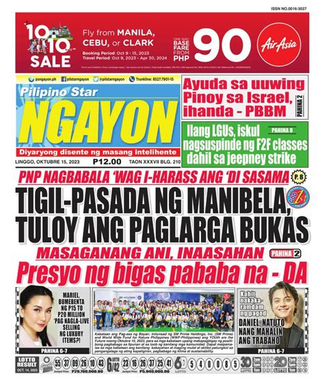 Pilipino Star Ngayon October 15 2023 Digital DiscountMags