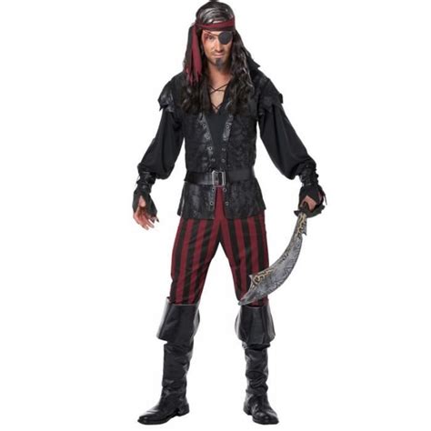 Déguisement Pirate à rayures Jadeo Homme Multicolore Noir