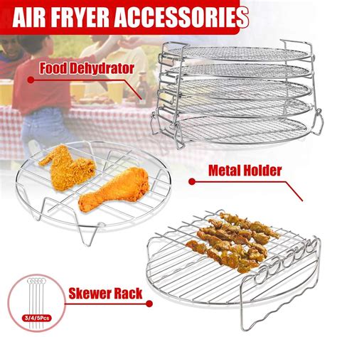 Hot Air Fryer Bbq Grill Stainless Steel Dehydrator Air Fryer Accessory Universal Rack