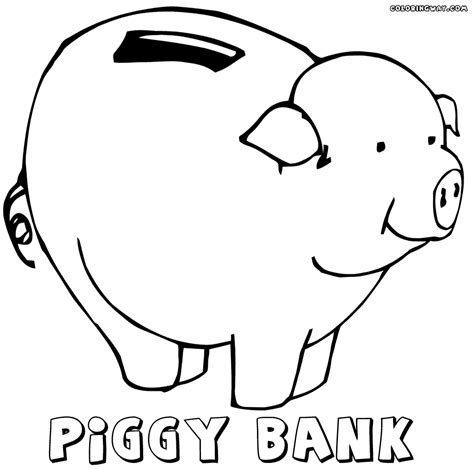 Piggy Bank Coloring Page - Coloring Home